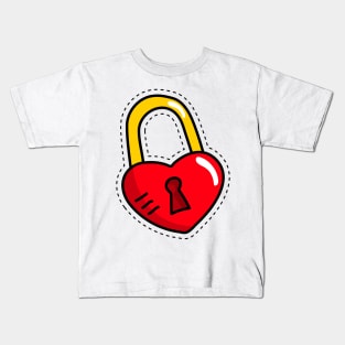 Heart Love Lock Kids T-Shirt